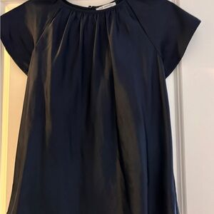 Chic Navy Silk Top
